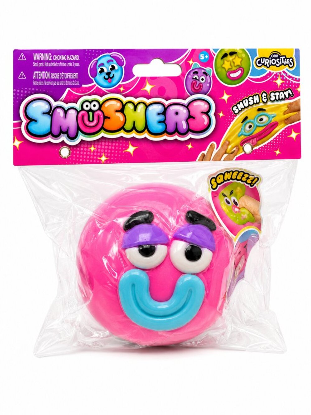 ORB CURIOSITIES BRIGHT PINK SMUSHER SQUISHY SQUEEZE TOY BRAND NEW